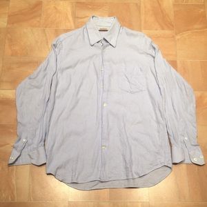 Barry Bricken Men's Light Blue Long Sleeve Casual Button Down Shirt